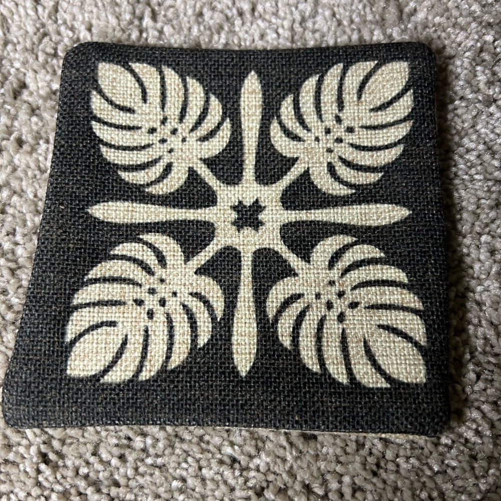 Soha Living Hawaiian Decor Monstera Fabric Coasters Set of 2